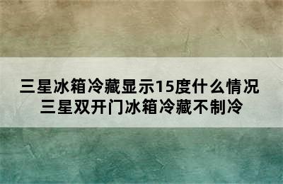 三星冰箱冷藏显示15度什么情况 三星双开门冰箱冷藏不制冷